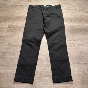 Vintage Gap Pants Mens 34 Black Chino Slim Straight Cotton 34x29 Preppy Casual